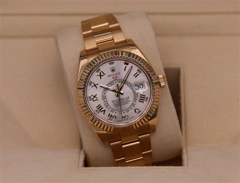 rolex sky-dweller 326938 18k gold dial 42mm automatic watch